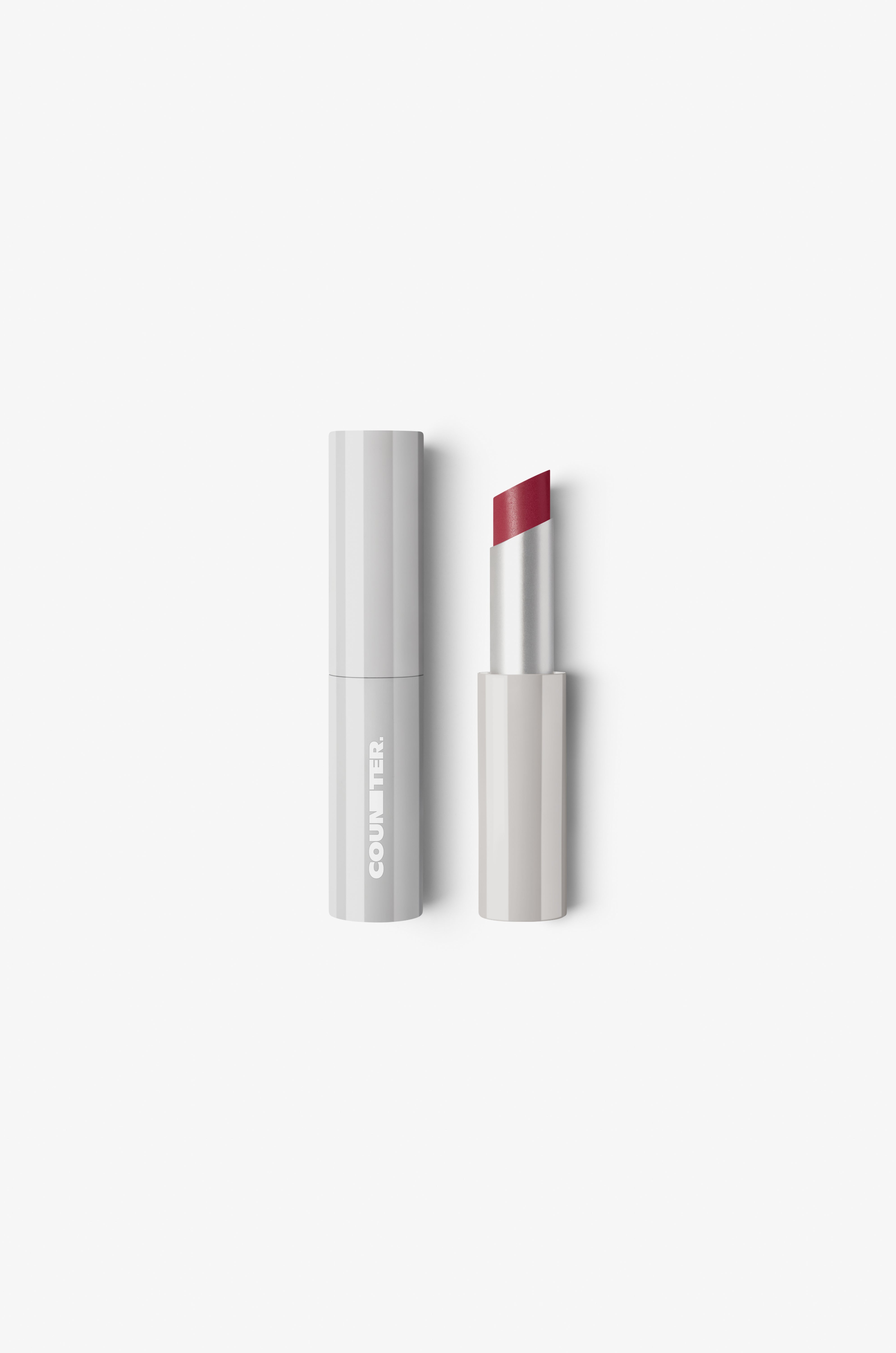 Lipstick with open case on a white background