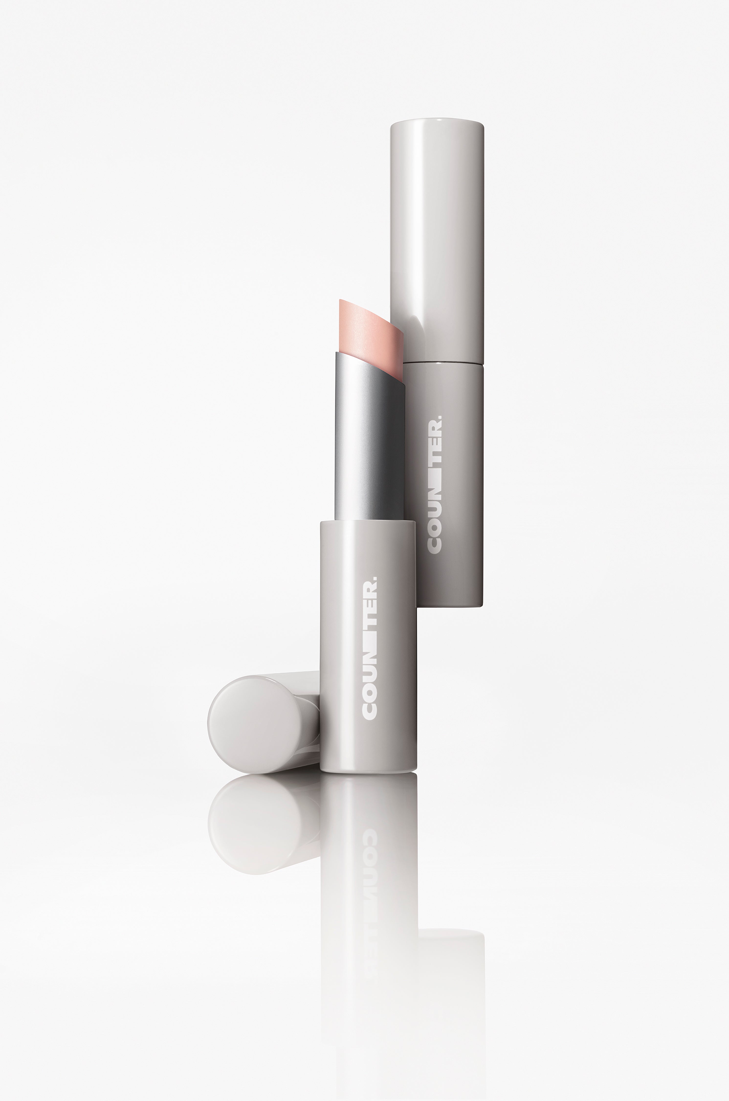 Counter cosmetic stick on a white background
